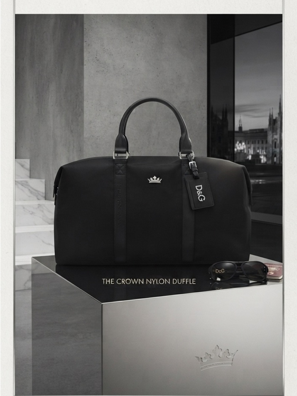 D&G Crown Nylon Duffel Bag in Black